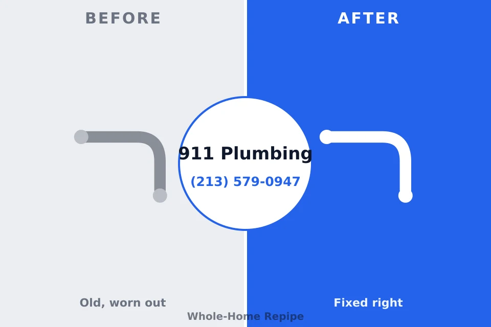 Before and after: plumbing repair Claryville, KY
